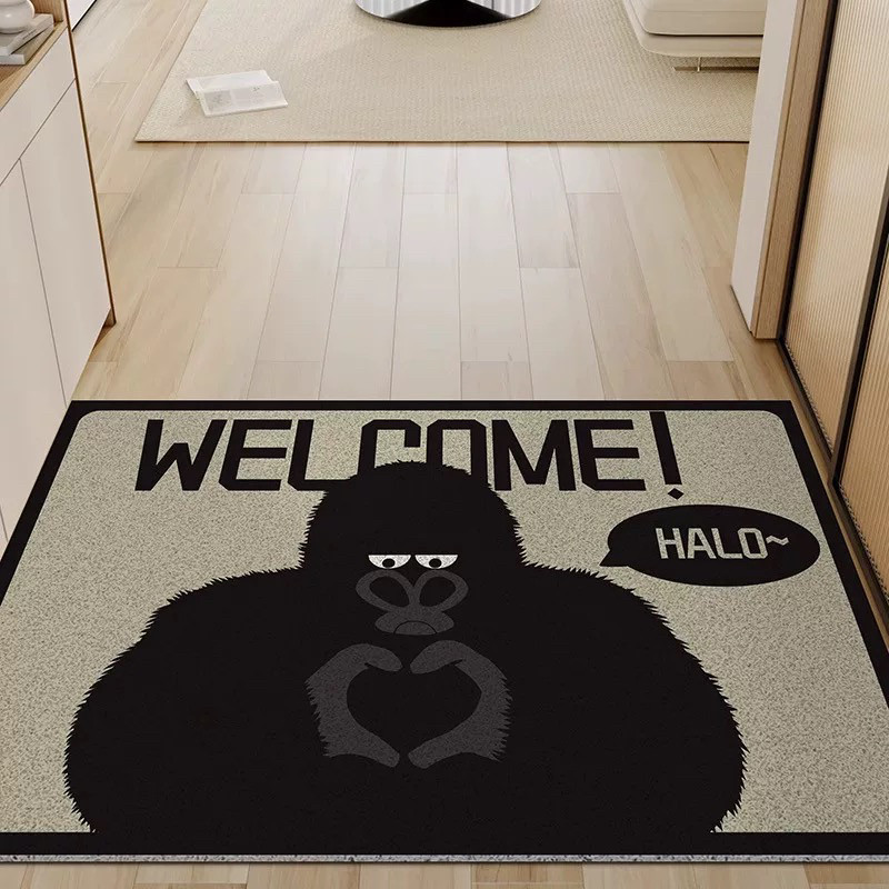 温柔黑猩猩丝圈入户门垫经典耐脏玄关除尘脚垫可裁剪门口地垫加厚,居家布艺,入户地垫,淘宝优惠券,粉丝福利购,淘宝优惠卷