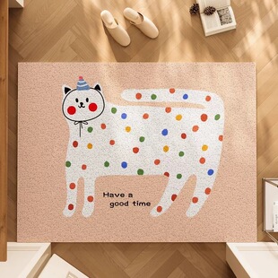 经典卡通小猫入户门口丝圈脚垫玄关除尘耐脏家用垫可裁剪防滑地垫