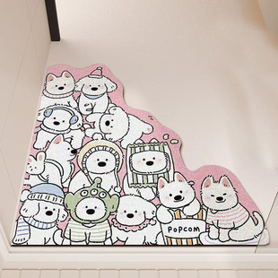 新款 可爱堆堆狗丝圈入户地垫可裁剪异形玄关脚垫刮泥蹭土防滑门垫