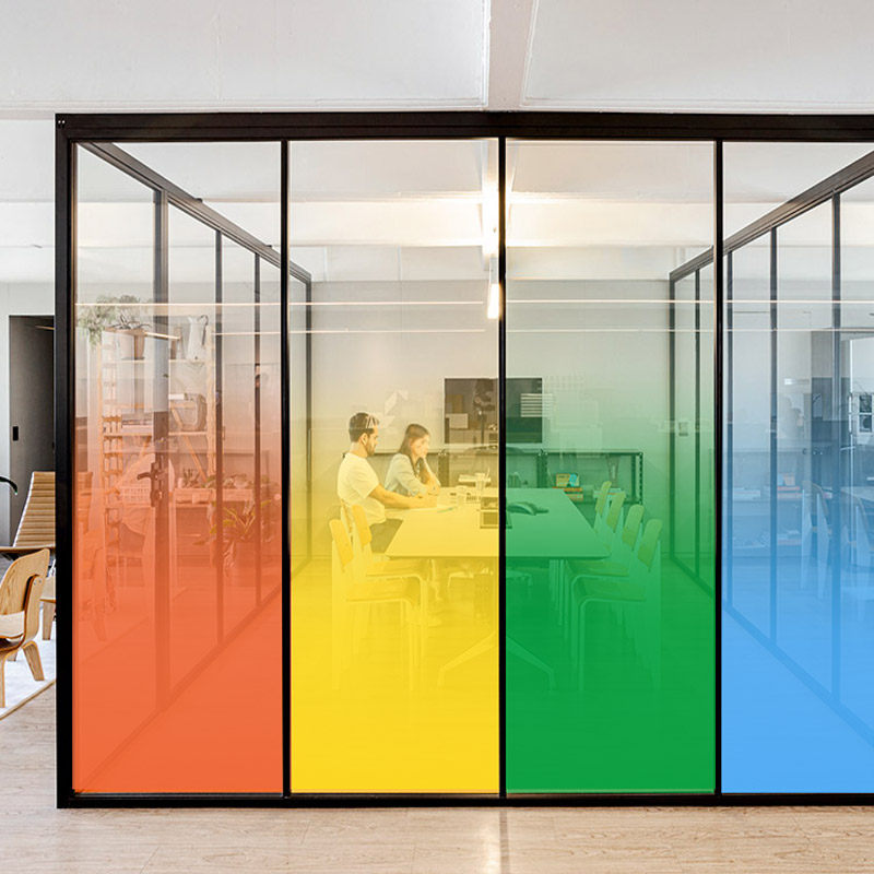 定制公司办公室商场店铺家用移门窗户墙壁贴纸彩色渐变色玻璃贴膜