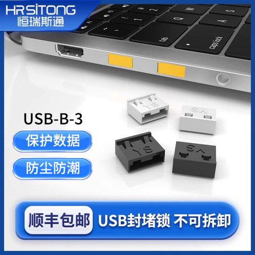 恒瑞斯通usb不可拆卸安全锁防尘