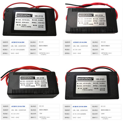 小型开关电源设备仪表用隔离电源220转12VV/24V微/36V/5V9V/1A~8A