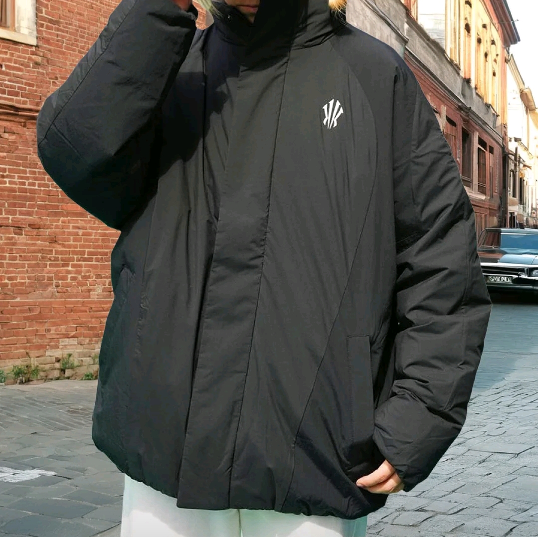 Anta安踏 欧文 篮球系列 保暖时尚情侣款羽绒服 男女同款 基础黑