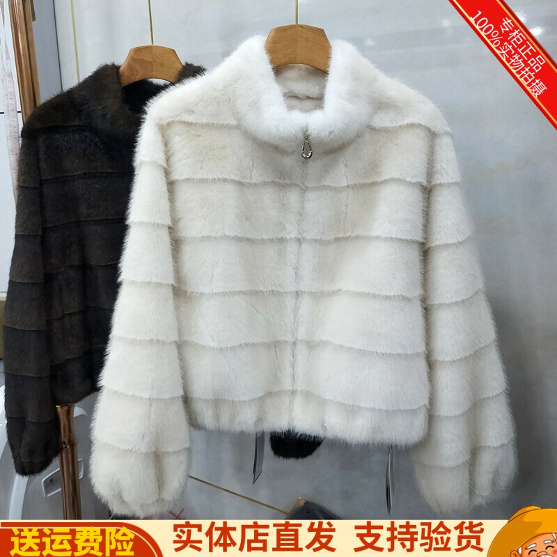 宽松百搭加厚保暖皮毛一体上衣女