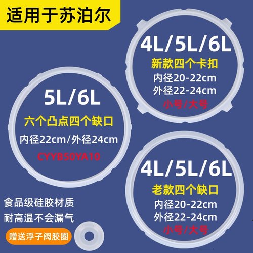 适用于苏泊尔电压力锅密封圈4L20胶圈5升22CM橡皮圈6电高压锅配件