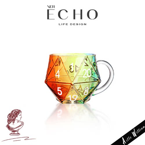 ECHO原创骰子玻璃水杯果汁杯礼物