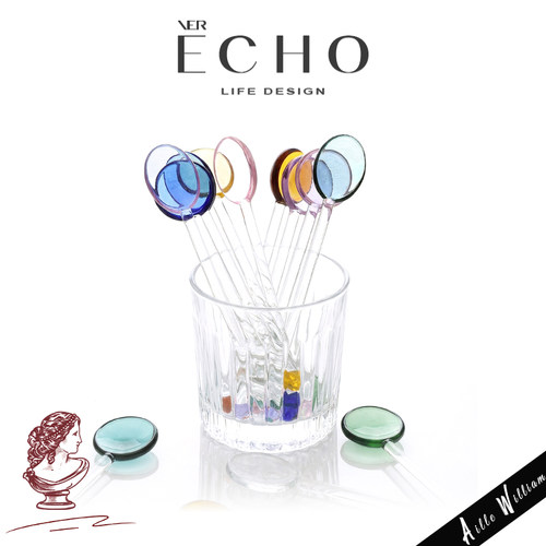 ECHO高颜值彩色玻璃搅拌勺甜品勺