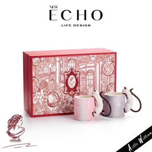 ECHO丨暹罗猫 GHS高颜值手绘陶瓷马克杯釉下彩设计感喝水杯牛奶杯