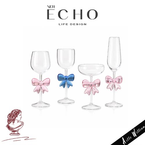 ECHO高颜值蝴蝶结玻璃葡萄酒杯