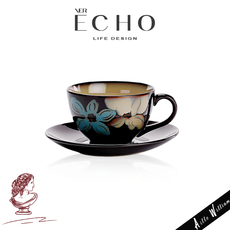 ECHO丨窑花 DSH复古窑变陶瓷咖啡杯精致下午茶杯拿铁杯拉花杯礼物