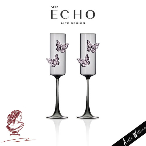 ECHO高颜值立体蝴蝶玻璃香槟杯