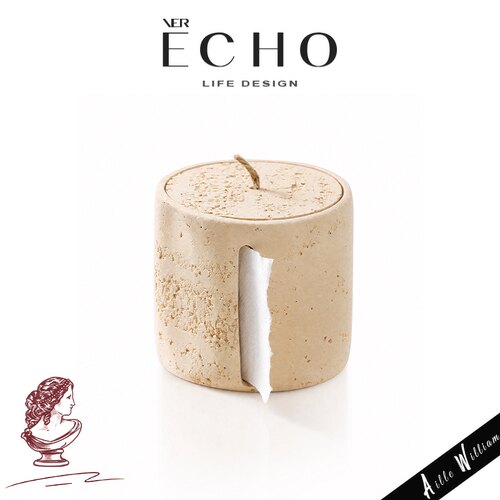 ECHO创意洞石圆形纸巾盒