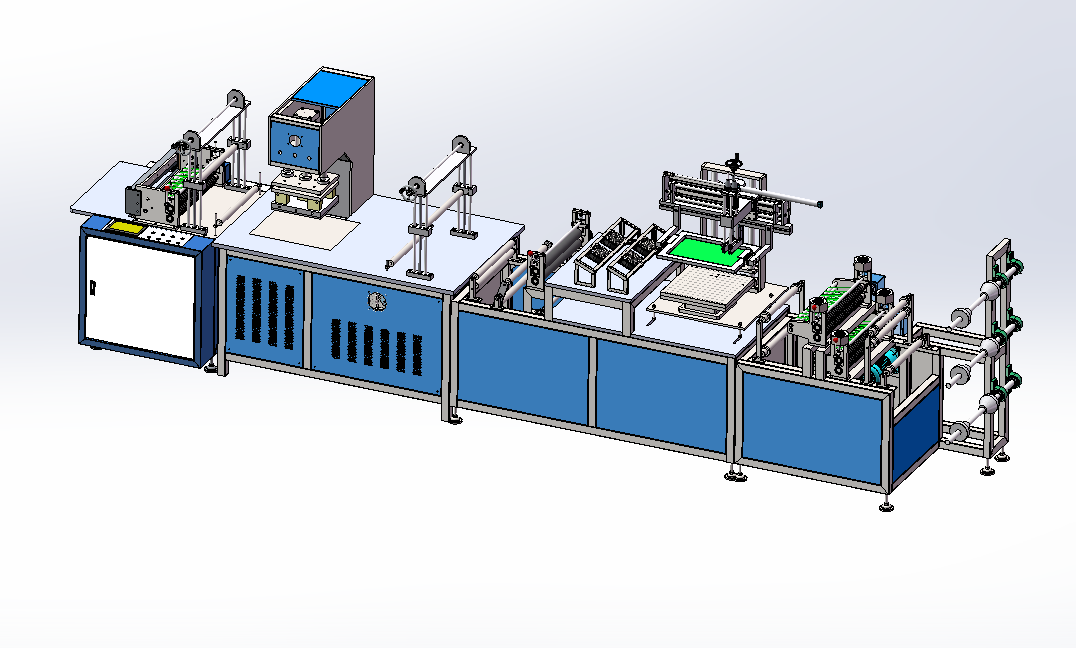 pvc移印丝印熔接裁切一体机图纸 薄膜丝印机3d模型 裁切机结构