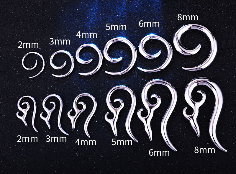欧美个性夸张扩耳器精致钛钢高抛光不锈钢耳廓耳扩新手男女防过敏
