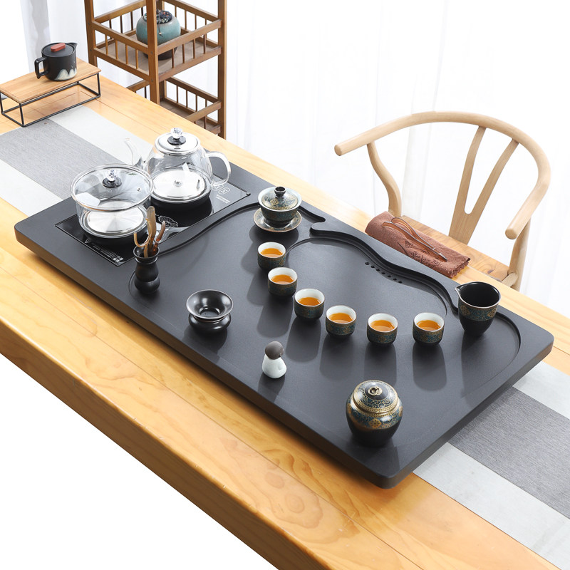 天然整块乌金石茶盘全自动一体茶具套装家用功夫电磁炉客厅大茶台,餐饮具,茶盘,淘宝优惠券,粉丝福利购,淘宝优惠卷