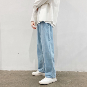 2021新款中性拖地牛仔男休闲宽松潮流裤XZ214-8 D86- P50图片