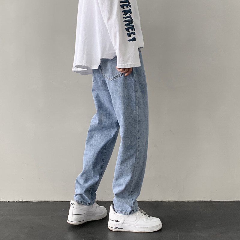 秋季牛仔裤九分裤宽松直筒简约百搭裤子潮XZ214-8 101-P40 控59图片