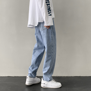 秋季牛仔裤九分裤宽松直筒简约百搭裤子潮XZ214-8 101-P40 控59图片