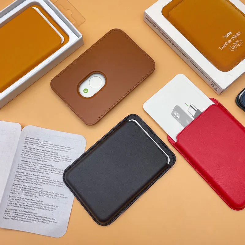 适用苹果13Promax真皮Magsafe磁吸小卡包12Pro官方卡包13mini动画