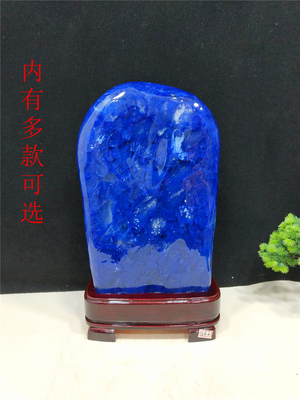 蓝色水晶精品石头摆件