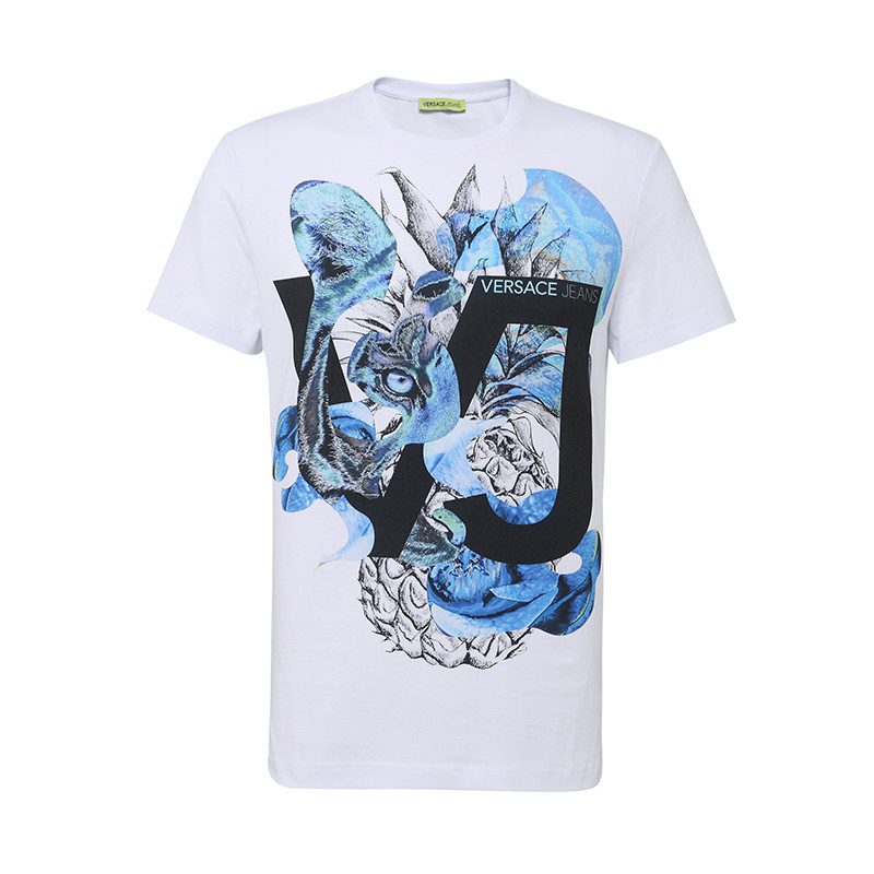 Versace/范思哲小满花短袖男装T恤衫圆领时尚潮男男休闲新品男t