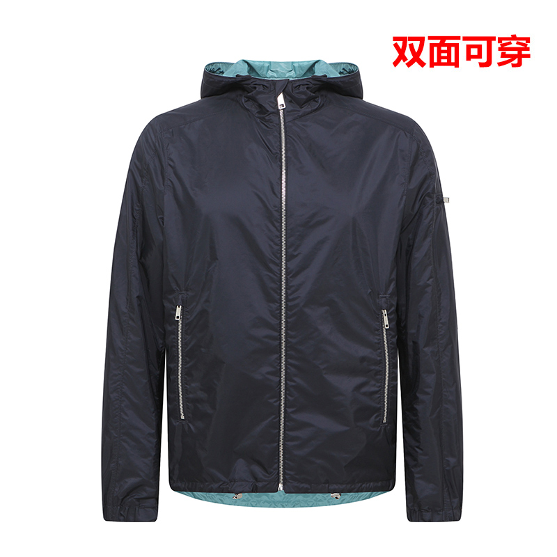 Prada/普拉达21年秋冬新品修身双面夹克连帽时尚外套 奢侈品大牌
