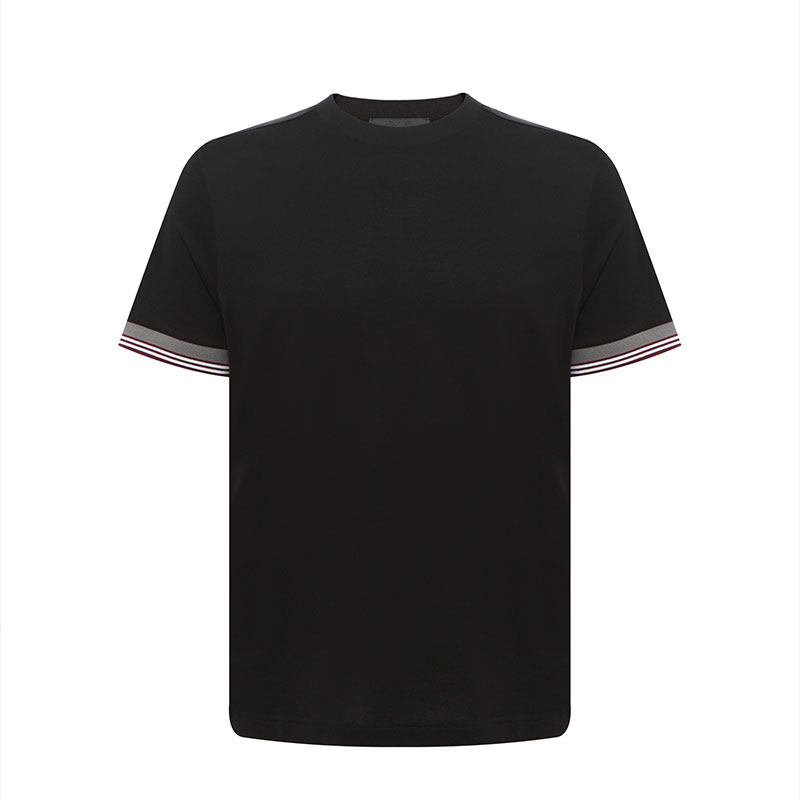 Prada/普拉达22年夏季新品男士修身短袖黑色T恤高端简约时尚上衣