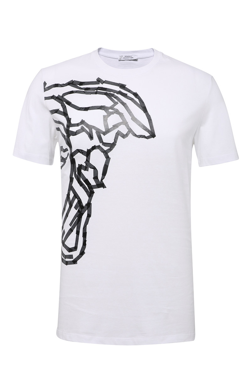 Versace Collection/范思哲男装短袖时尚创意logo印花T恤衫奢侈品