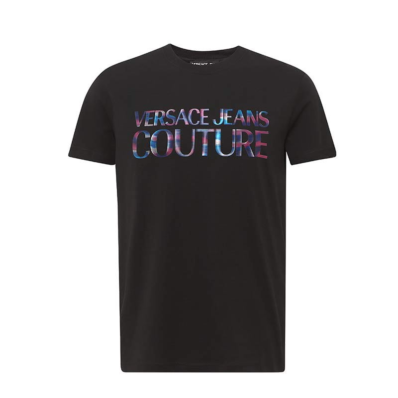 VERSACE/范思哲23年夏新品修身纯棉短袖T恤印花字母上衣体恤潮