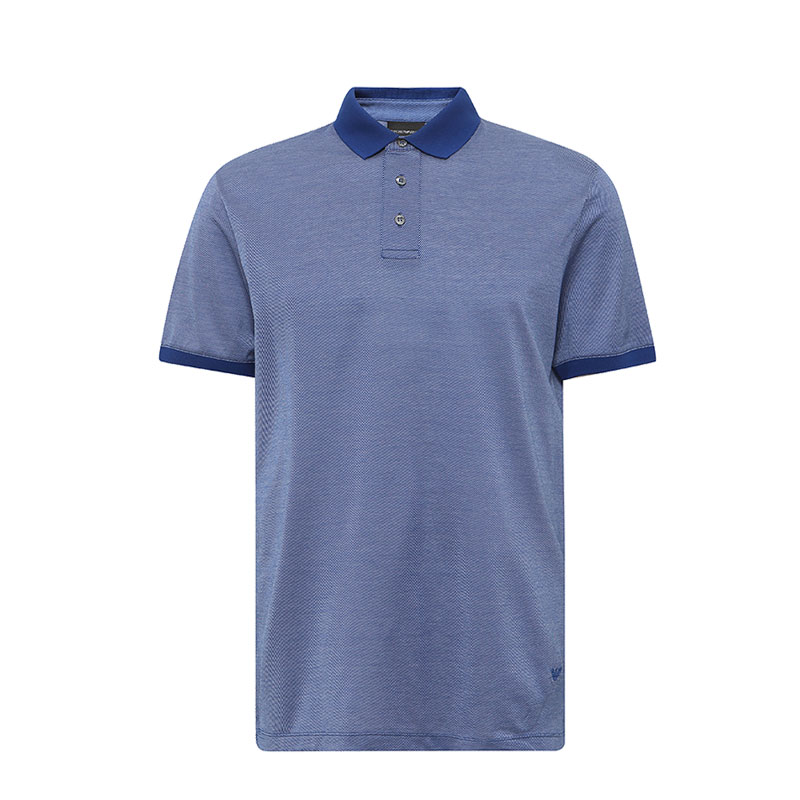 EMPORIO ARMANI/阿玛尼男士LOGO翻领弹力棉短袖条纹POLO衫奢侈品
