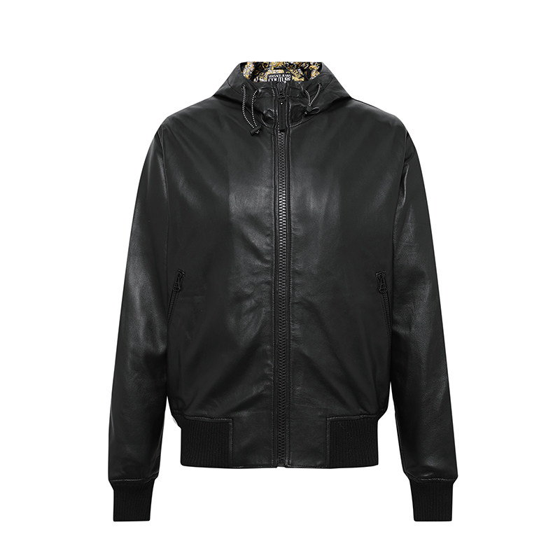 Versace/范思哲男士秋冬款百搭时尚保暖皮衣FW20新款奢侈品