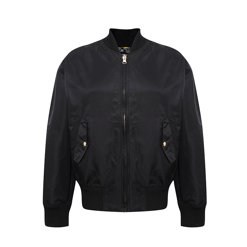 Versace/范思哲秋季新品男士棒球领双面夹克国际大牌时尚黑色外套