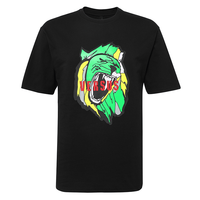 Versus Versace/范思哲潮T恤男短袖圆领满花潮T新品t男欧美短男装