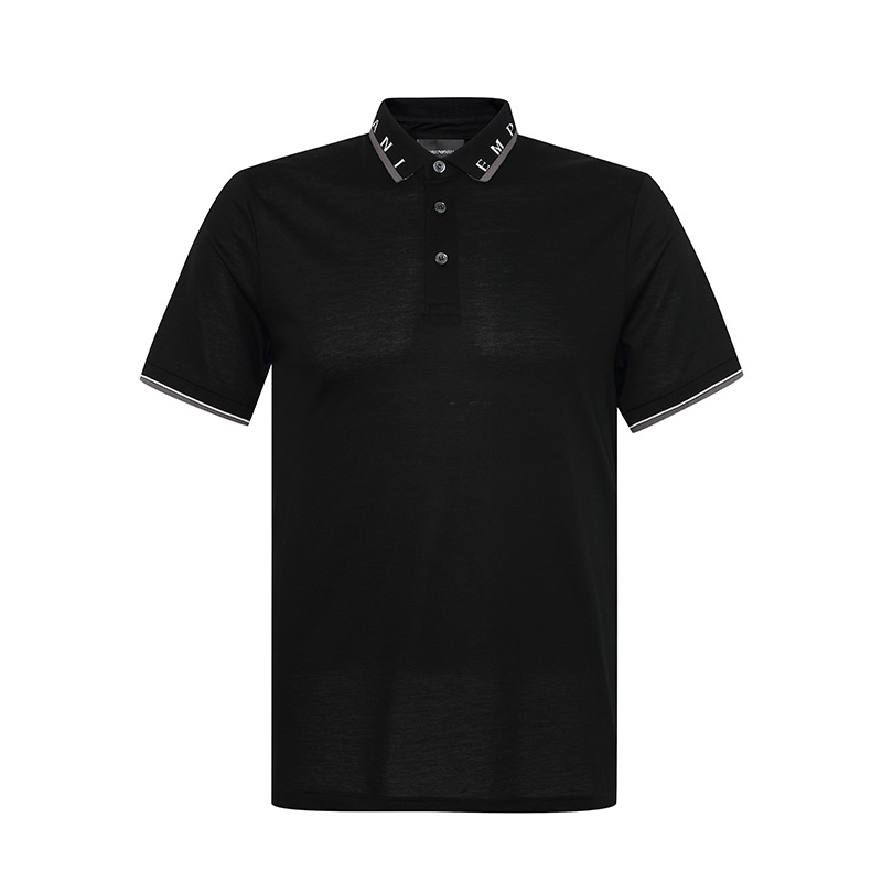 Emporio Armani/阿玛尼POLO短袖男黑色POLO衫百搭通勤欧美奢侈品