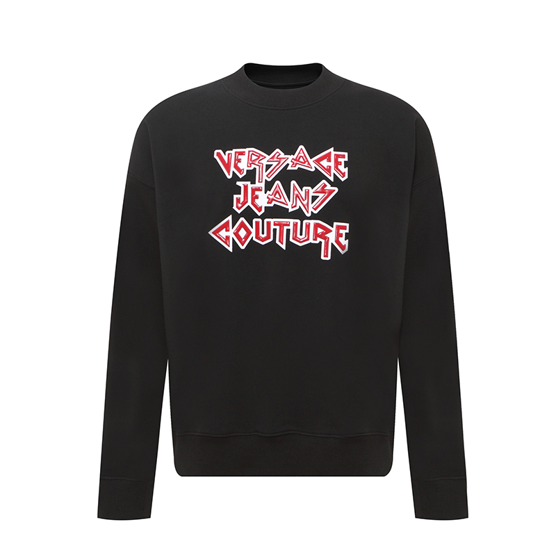 VERSACE JEANS/范思哲23秋冬新款男士圆领长袖卫衣时尚修身上衣潮