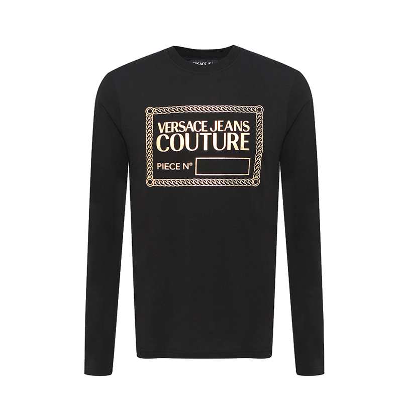 VERSACE JEANS/范思哲23秋冬新品时尚修身长袖T恤奢侈品圆领上衣