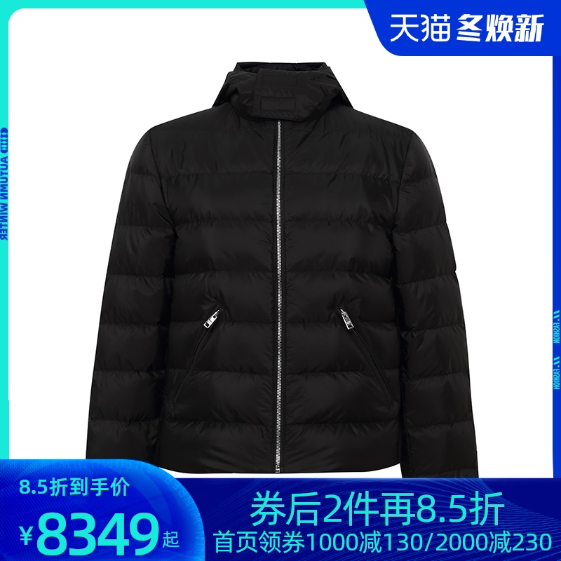 Prada/普拉达男士连帽羽绒服短款白鹅绒20年秋冬新款厚款