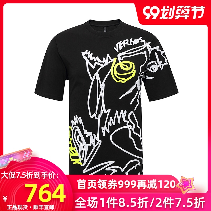 Versus Versace/范思哲涂鸦潮T恤男短袖圆领满花潮T男欧美新品t