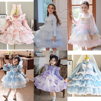 女童洛丽塔秋季冬季艾莎库洛米朱迪连衣裙长袖蓬蓬裙 生日裙 现货