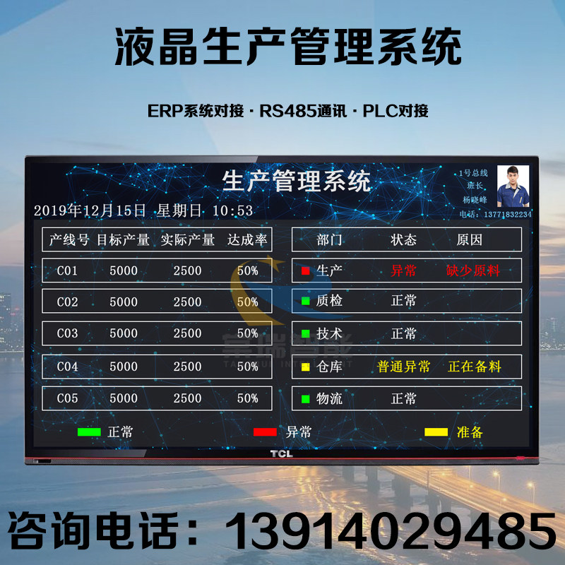 液晶生产管理监控软件对接包邮