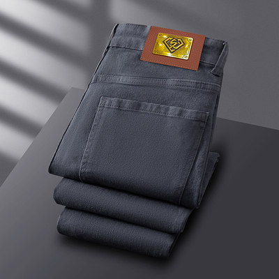 保罗秋冬牛仔裤男修身直筒九分男裤时尚百搭高端弹力长款裤子男