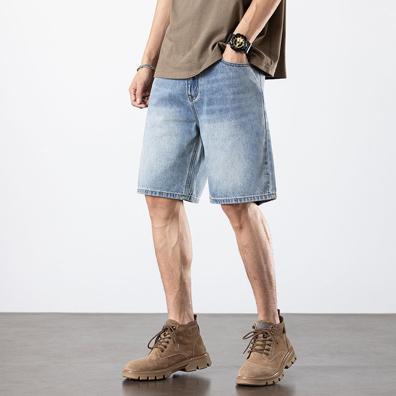 2026新款夏季宽松五分裤短裤男士百搭七分裤时尚潮流美式沙滩裤子,男装,牛仔裤,淘宝优惠券,粉丝福利购,淘宝优惠卷