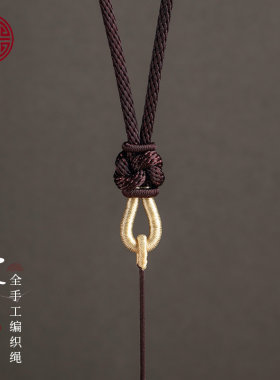 手工编织翡翠和田玉黄金琥珀项链