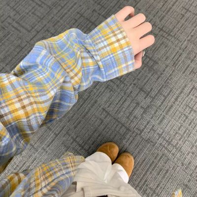 2025早秋格子衬衫女小衫外套初秋穿搭衬衣高级感港味宽松复古上衣