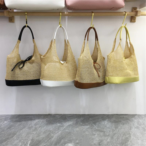 小脏柜 春夏韩版手提菜篮子单肩托特包时尚蝴蝶结度假沙滩编织包