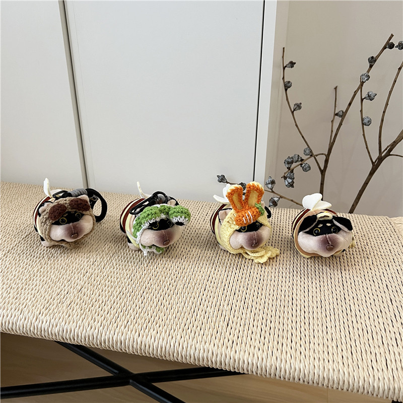 小脏柜 可爱蜜蜂小狗毛绒公仔包包挂件钥匙扣小玩偶时尚挂饰