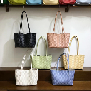 高级感小众手提时尚 小脏柜 菜篮子编织包软皮质感单肩腋下托特包