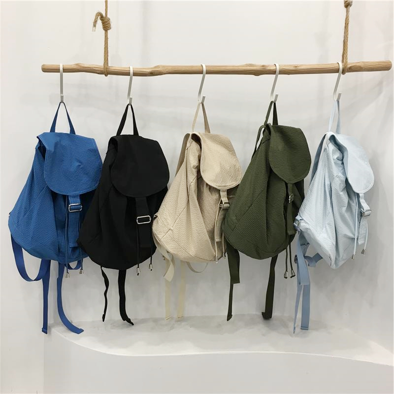 小脏柜 韩国ins轻便尼龙帆布背包轻便休闲旅行文艺复古学生双肩包