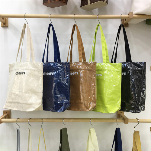 小脏柜日系单肩手提牛皮纸pvc