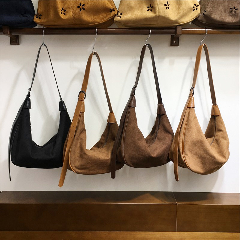 小脏柜 小众i潮文艺复古大容量单肩斜挎通勤休闲麂皮绒斜挎饺子包,箱包皮具/热销女包/男包,通用款女包,淘宝优惠券,粉丝福利购,淘宝优惠卷